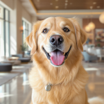 Best Dog Boarding in Las Vegas, NV (2026) — Happy golden retriever at a luxury Las Vegas pet boarding resort — HeiBob