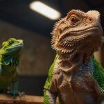 Exotic pet boarding in Nashville TN — bearded dragon and parrot at a local boarding facility