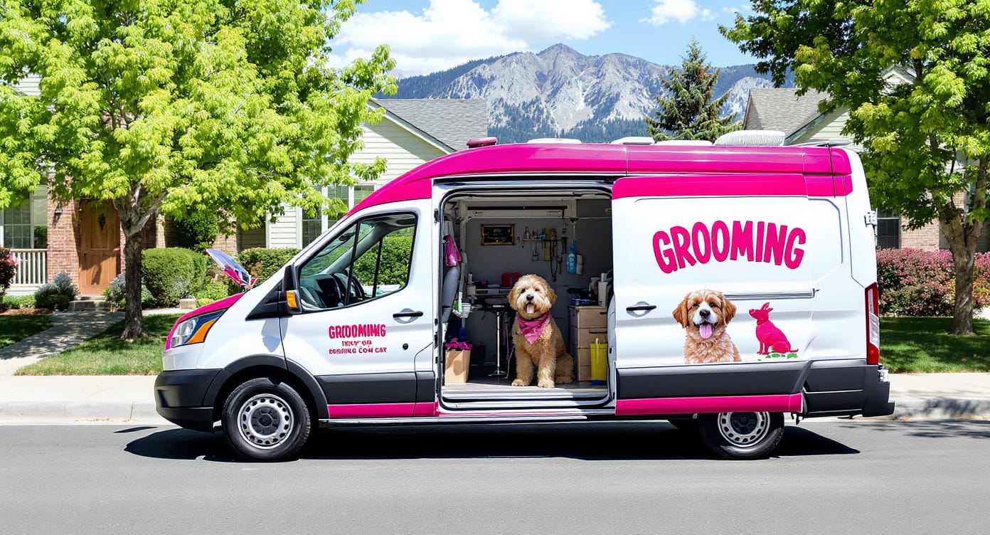 Mobile dog grooming van in Denver, CO — HeiBob