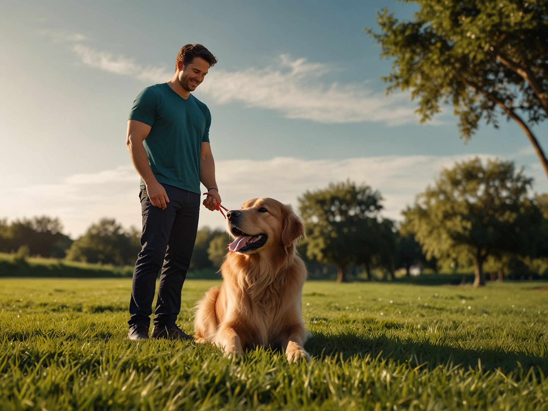 Dog trainer showing certifications and working with a retriever — HeiBob