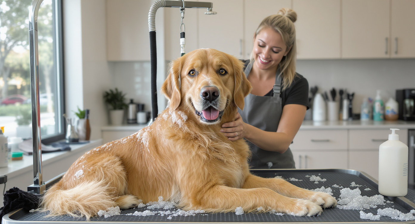 Houston dog grooming salon with professional groomer — HeiBob