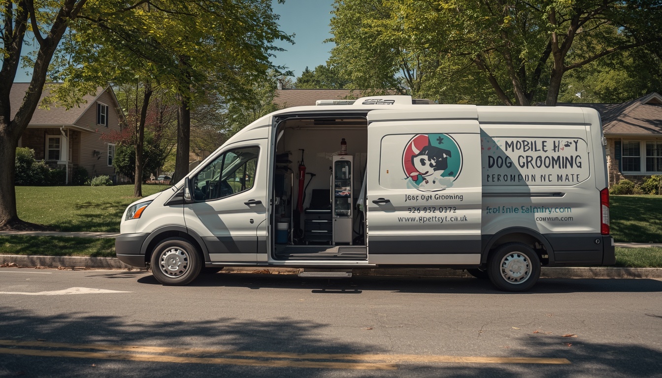 Mobile dog grooming van Detroit Michigan — HeiBob