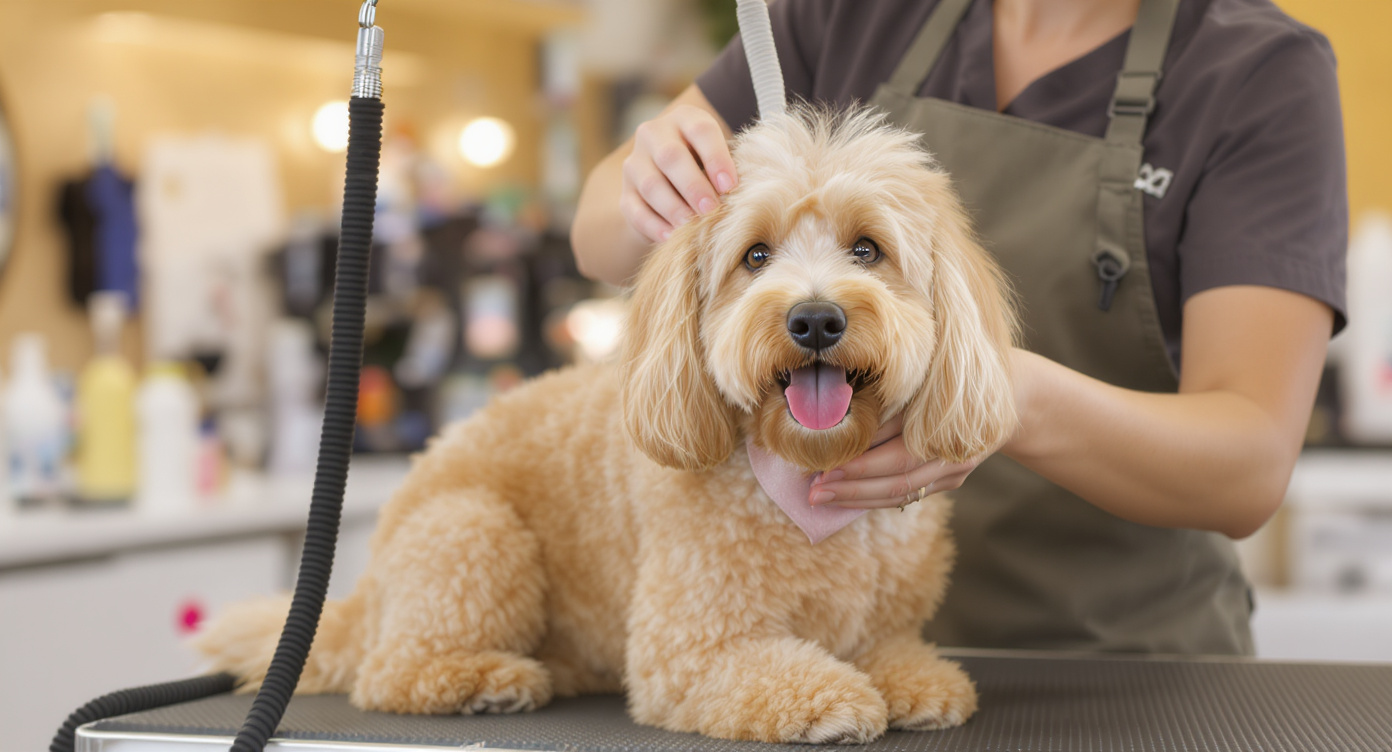 Mobile dog grooming van in Boston MA