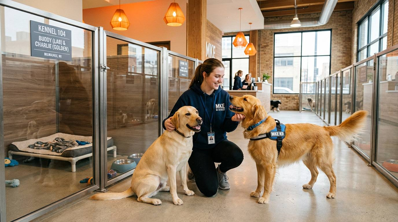 Dog boarding kennel in Milwaukee WI — HeiBob