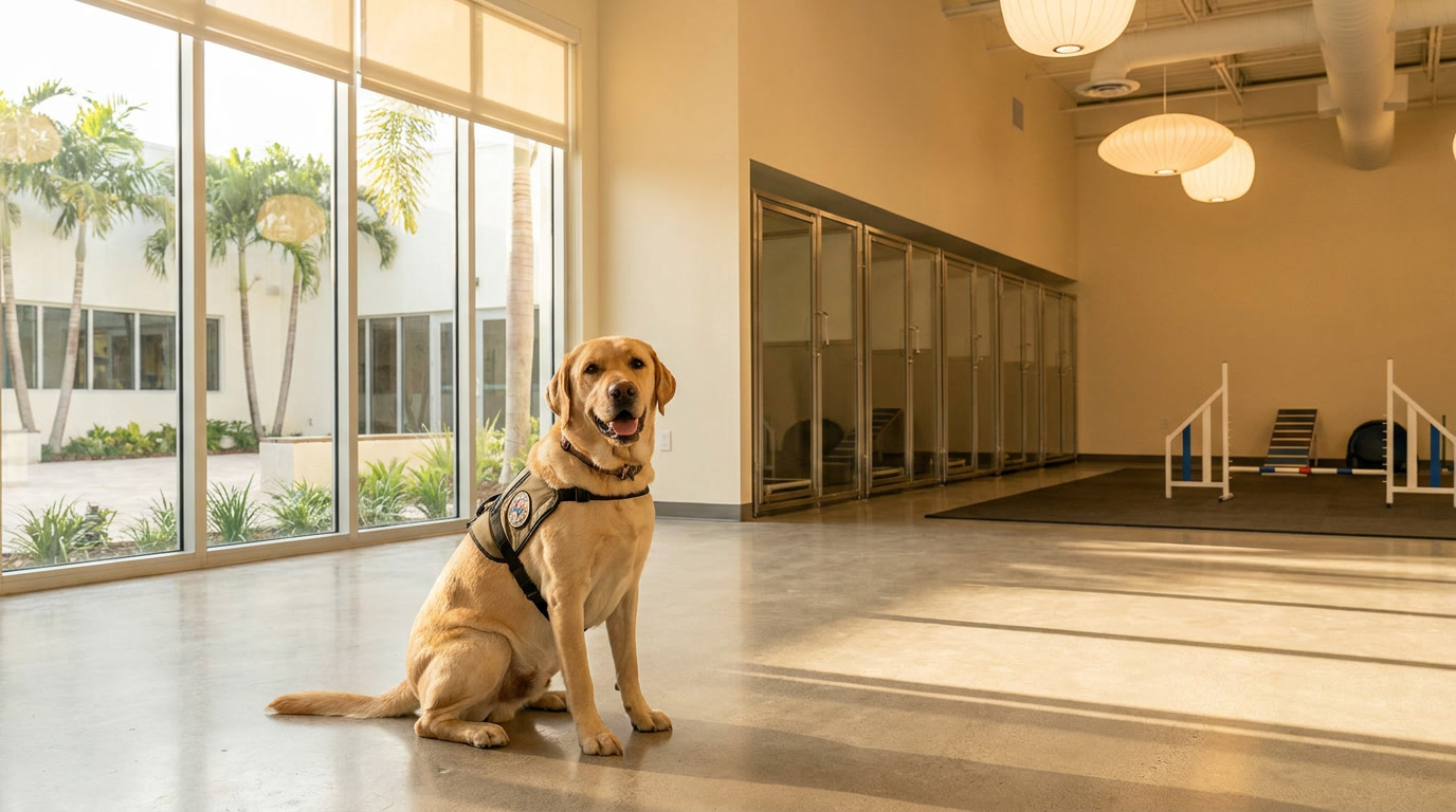 Dog training facility Denver Colorado happy trained dog — HeiBob