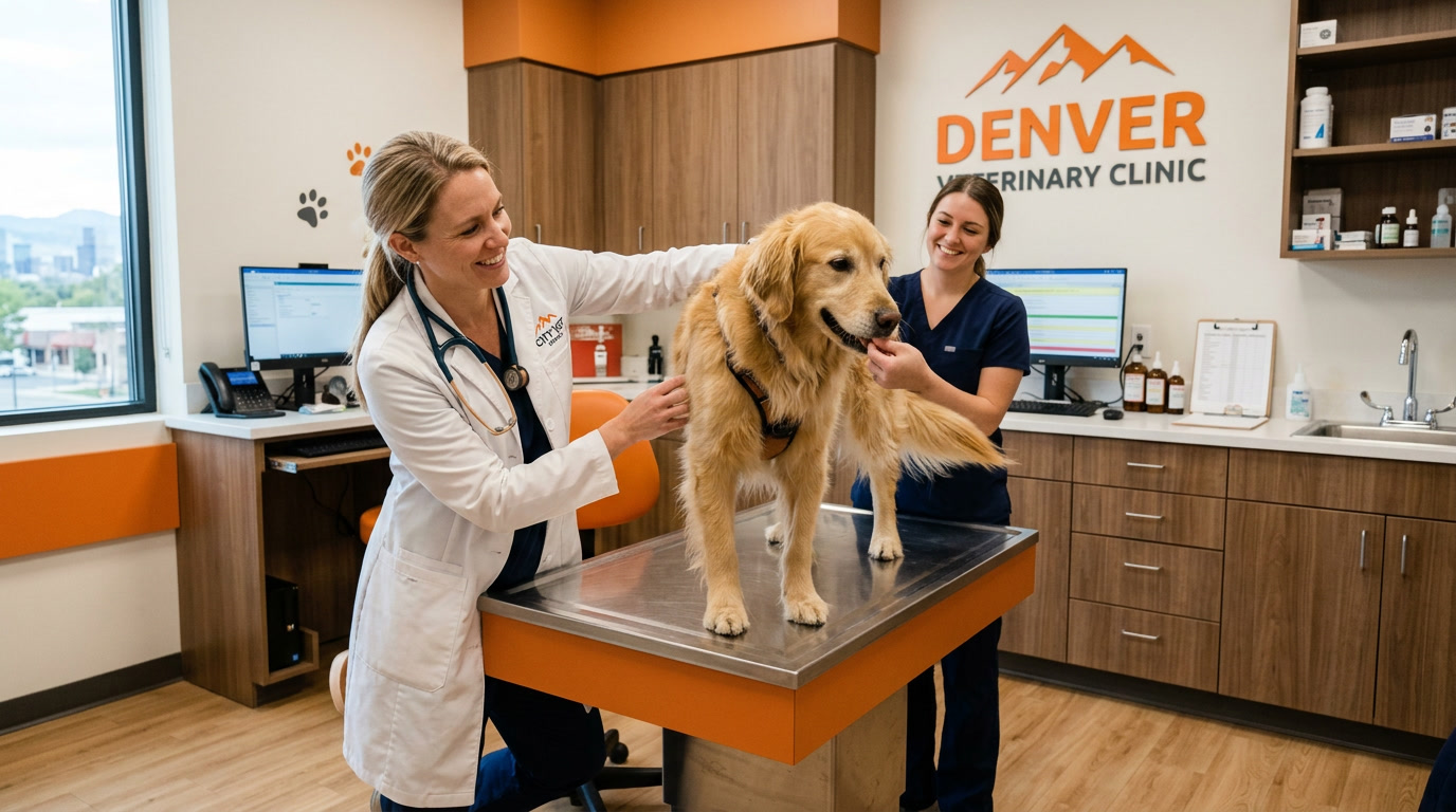 Modern veterinary clinic interior in Denver Colorado