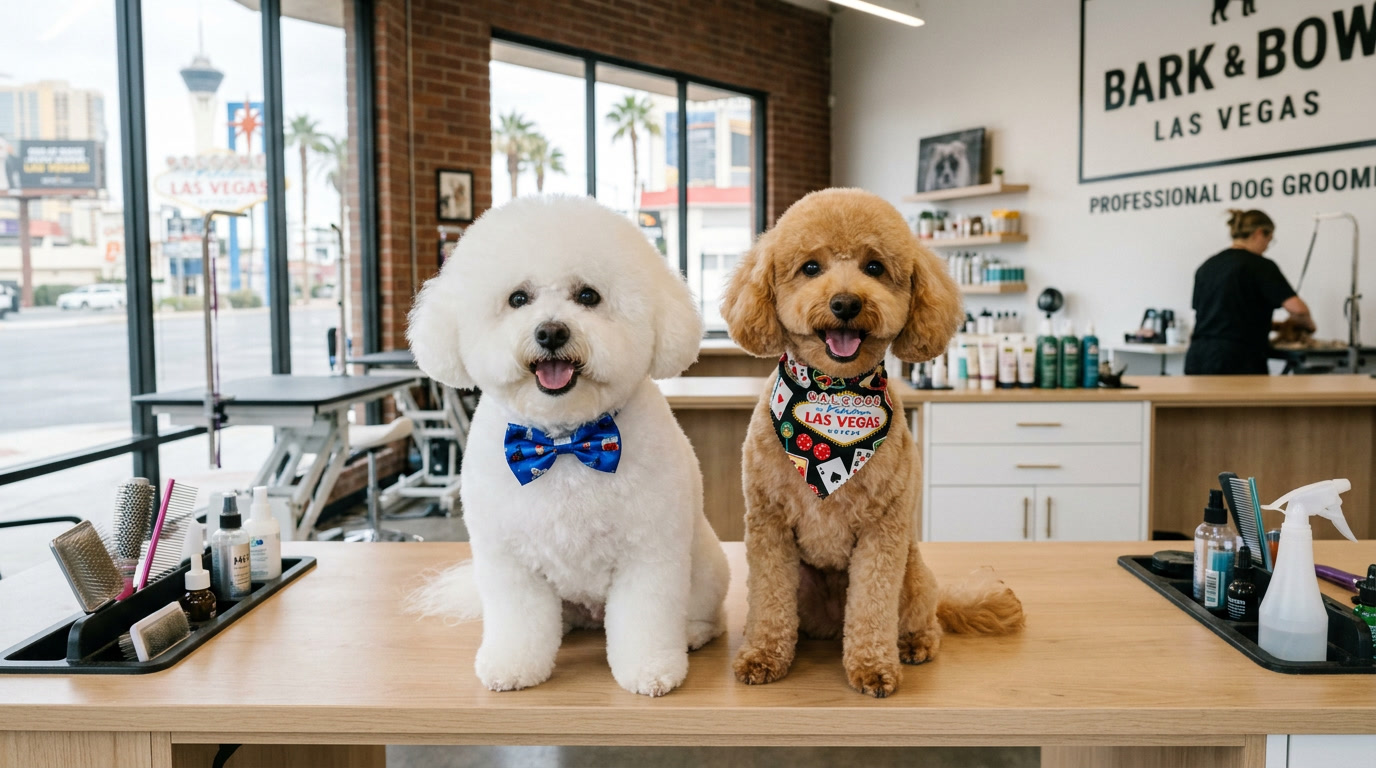 Well-groomed dogs at a Las Vegas pet salon — HeiBob