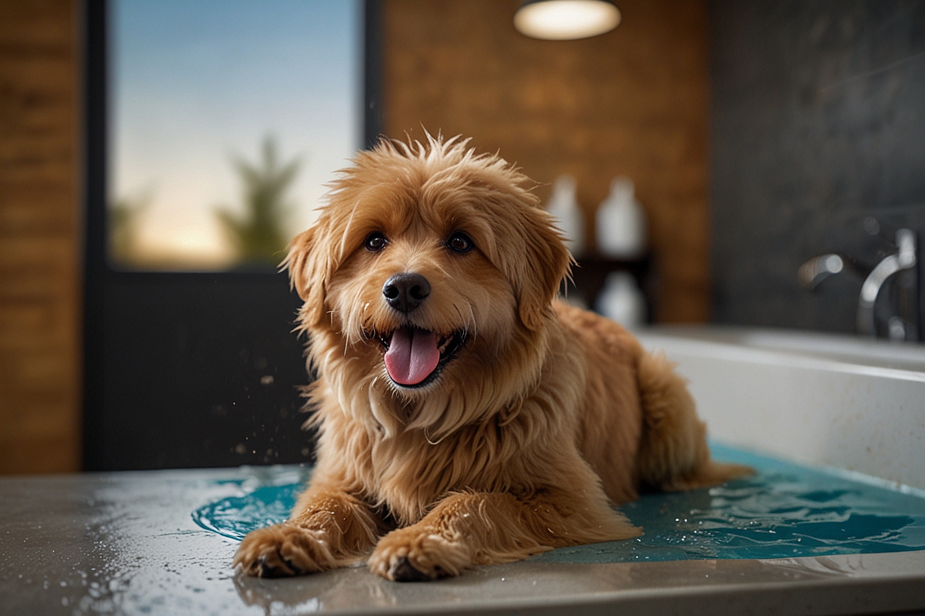 Dog bath at grooming salon in El Paso TX — HeiBob