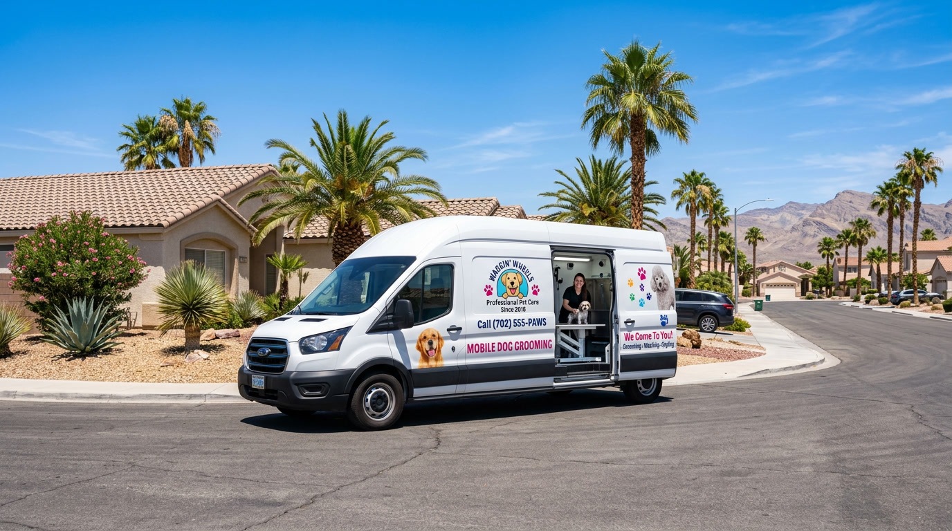 Mobile dog grooming van in Las Vegas, NV — HeiBob